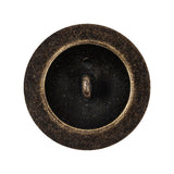Old Brass Domed Metal Shank Back Button with Decorative Rim - 44L/28mm