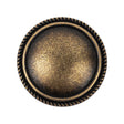 Old Brass Domed Metal Shank Back Button with Decorative Rim - 44L/28mm