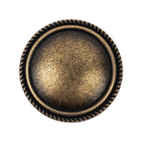 Old Brass Domed Metal Shank Back Button with Decorative Rim - 44L/28mm
