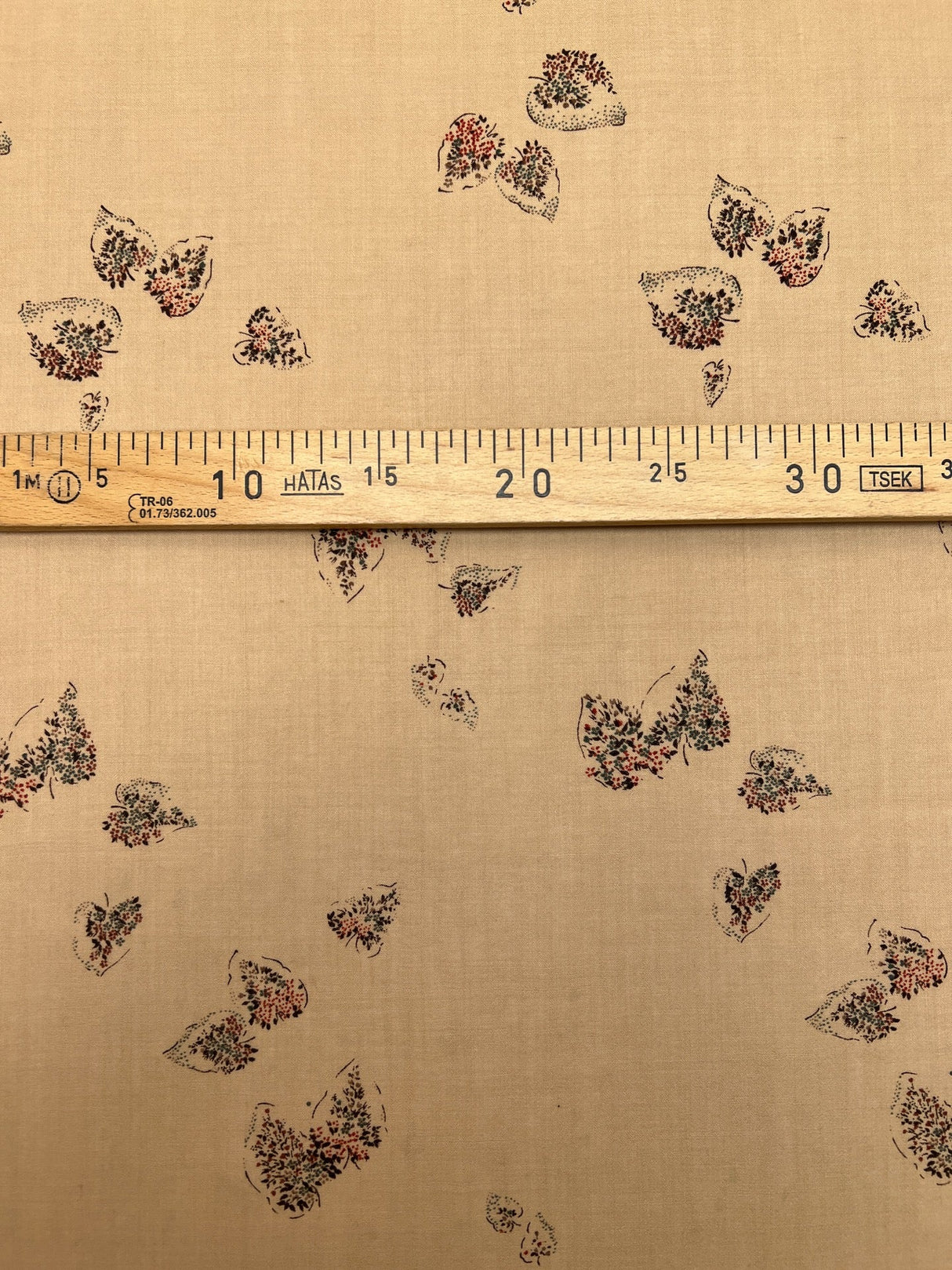Printed Beige Wool Fabric