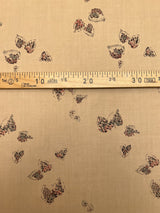 Printed Beige Wool Fabric