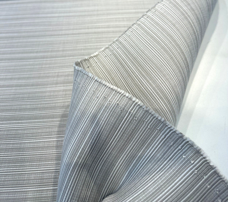 Sunbrella Dupione Silver Acrylic Fabric - Silver, Railroaded, Solid & Variegated, 54" Width (1 Yard)