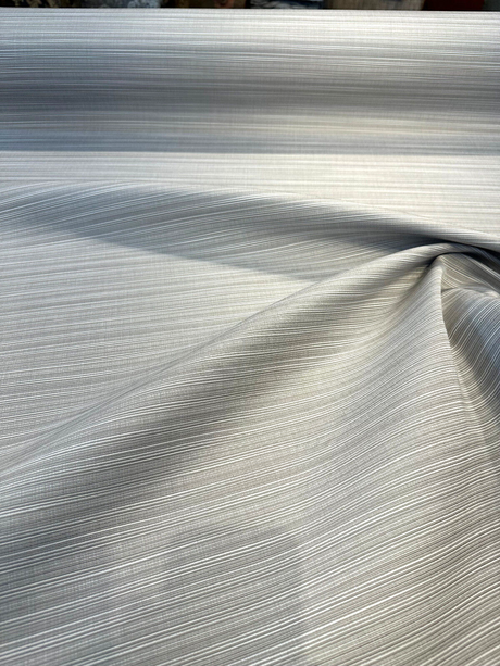 Sunbrella Dupione Silver Acrylic Fabric - Silver, Railroaded, Solid & Variegated, 54" Width (1 Yard)