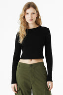 Image 1: Bella Canvas Women's Micro Rib Long Sleeve Baby TeeImage 2: Women's fitted ribbed long sleeve shirtImage 3: Soft micro rib baby tee designImage 4: Premium Bella Canvas women's apparelImage 5: Blank ribbed tee for custom printingImage 6: Trendy long sleeve baby tee