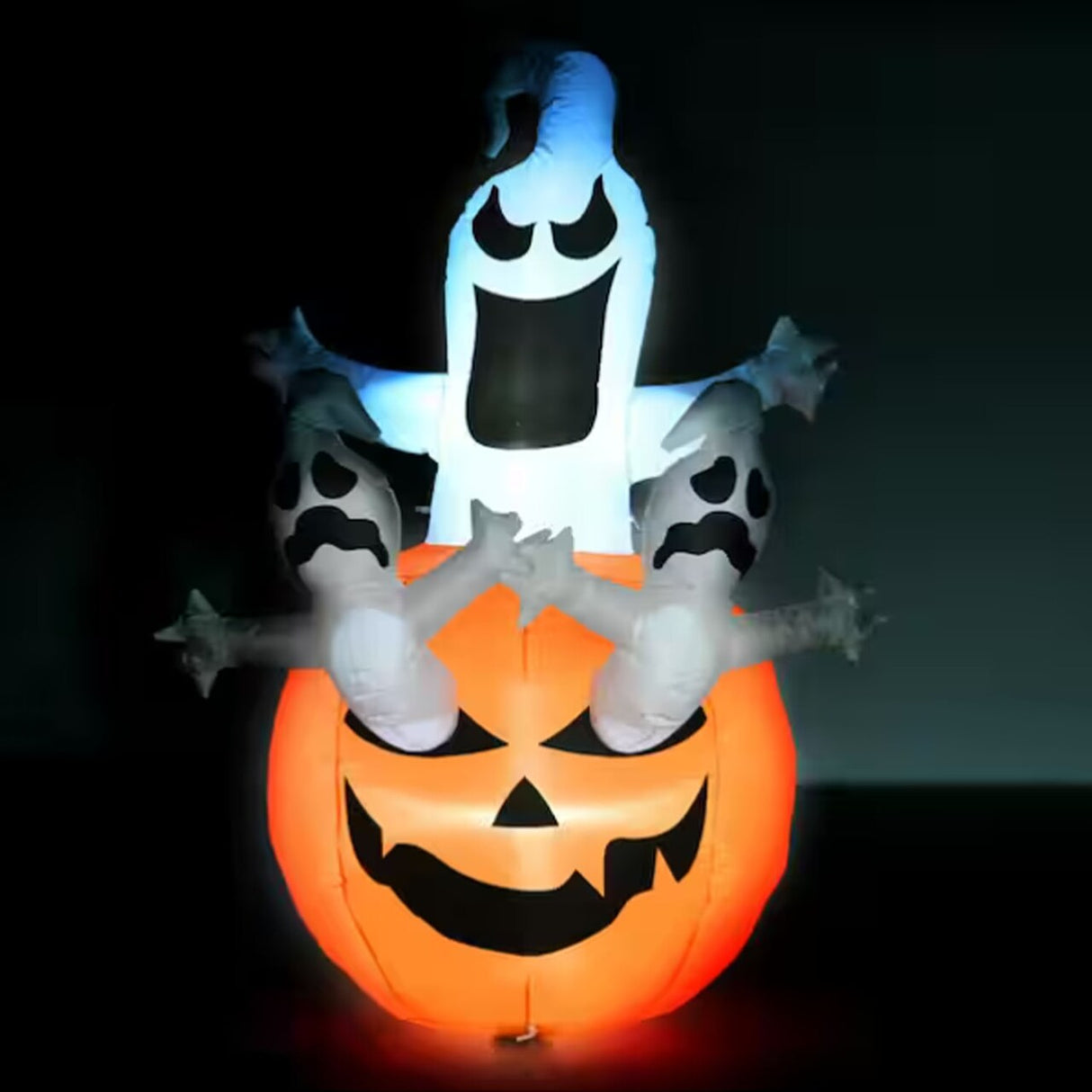 6 Ft LED Jack-O-Lantern Ghost Halloween Inflatable