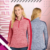 Sport-Tek® Women's PosiCharge Electric Heather Colorblock 1/4-Zip Pullover Lightweight Performance Top