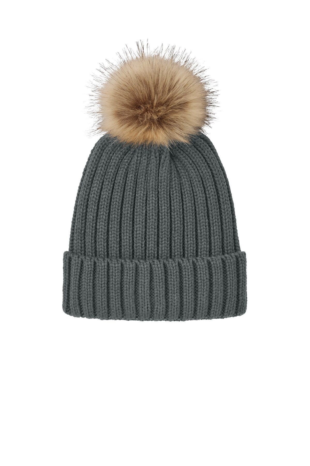 Port Authority® Faux Fur Pom Beanie