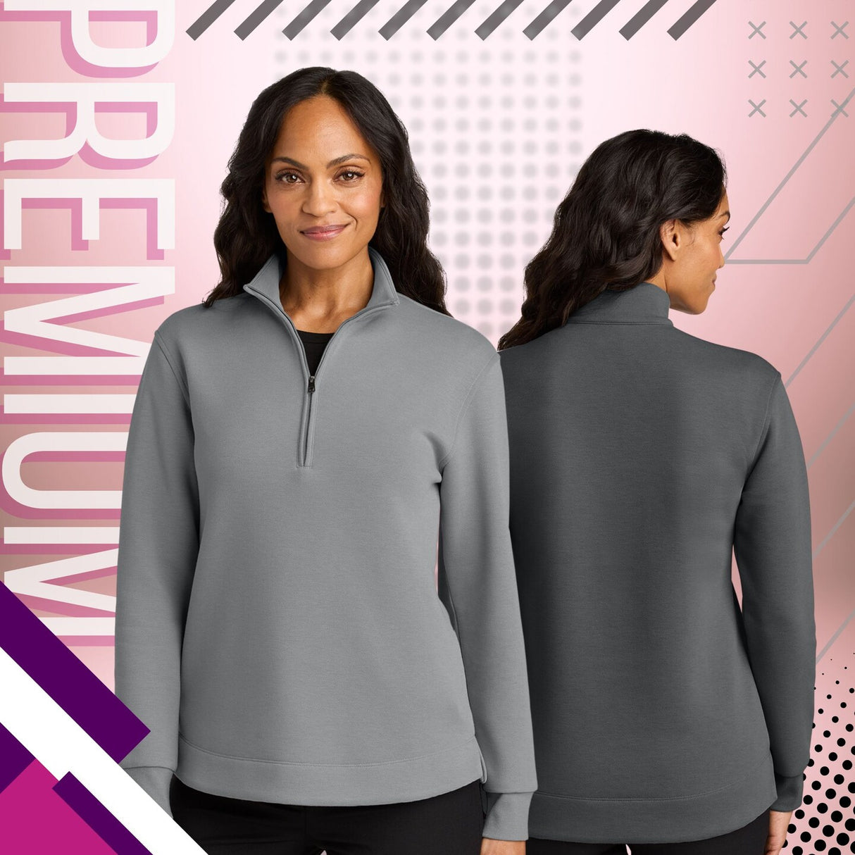 Port Authority® Womens Wearever Signature Double Pique 14-Zip Midweight Pullover