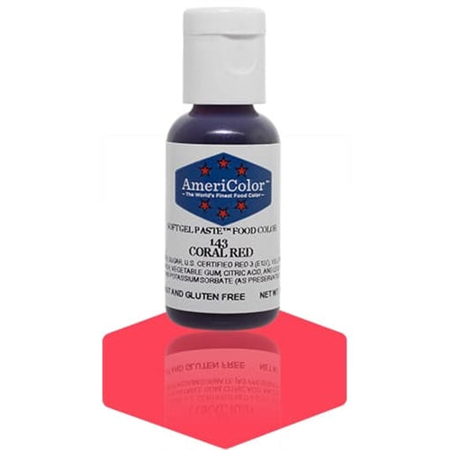 Coral Red Soft Gel Paste Food Color - AmeriColor 143