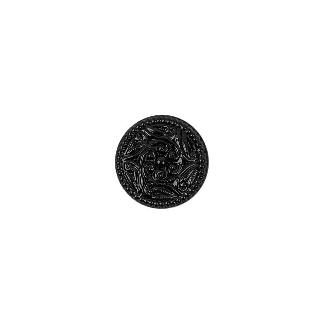 Black Glass Button - 18L/11.5mm