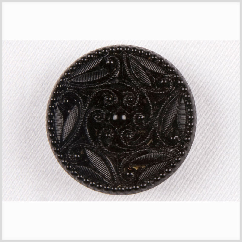 Black Glass Button - 40L/25.5mm