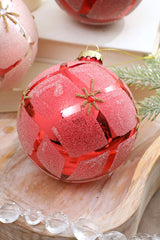 Glass Diamond Ball Ornament 4 Inch Beaded Christmas Decor