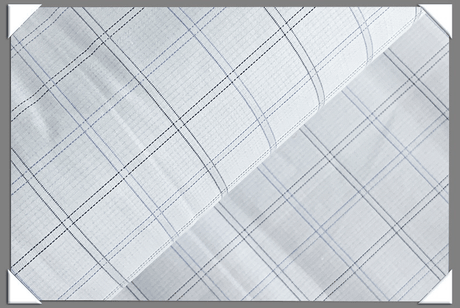 White Windowpane 100 Percent Cotton Shirting Fabric - White Windowpane Pattern, 58/60" Wide
