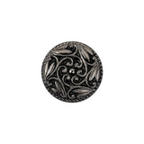 Black/Platinum Glass Button - 28L/18mm