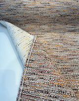 Miu Miu Fresco Chenille Tweed Upholstery Fabric - Burgundy With Hints Of Red Orange Brown On Beige Background, 56" Width (1 Yard)