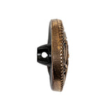 Black/Gold Glass Button - 42L/27mm