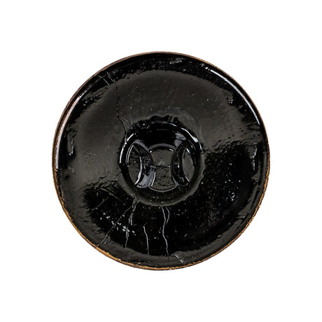 Black/Gold Glass Button - 42L/27mm