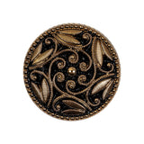 Black/Gold Glass Button - 42L/27mm