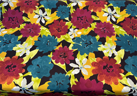 Robert Allen Lush Floral Cotton Fabric - Berry Botanical Floral, 55" Width (1 Yard)