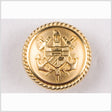 Metal Shank Back Button - 24L/15mm - Gold Nautical Crest