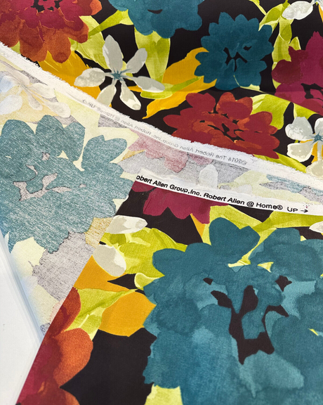 Robert Allen Lush Floral Cotton Fabric - Berry Botanical Floral, 55" Width (1 Yard)