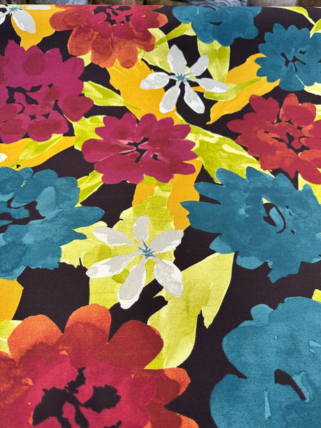 Robert Allen Lush Floral Cotton Fabric - Berry Botanical Floral, 55" Width (1 Yard)