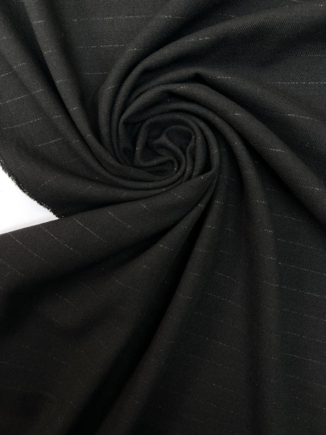 Black Cotton Lurex Twill Fabric