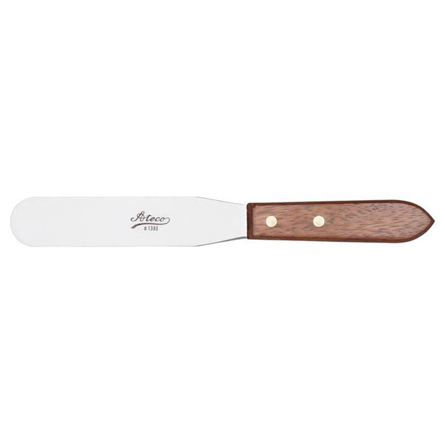 Ateco Wooden-Handle Stainless Steel Spatula, Blade size 1-1/4" x 6"