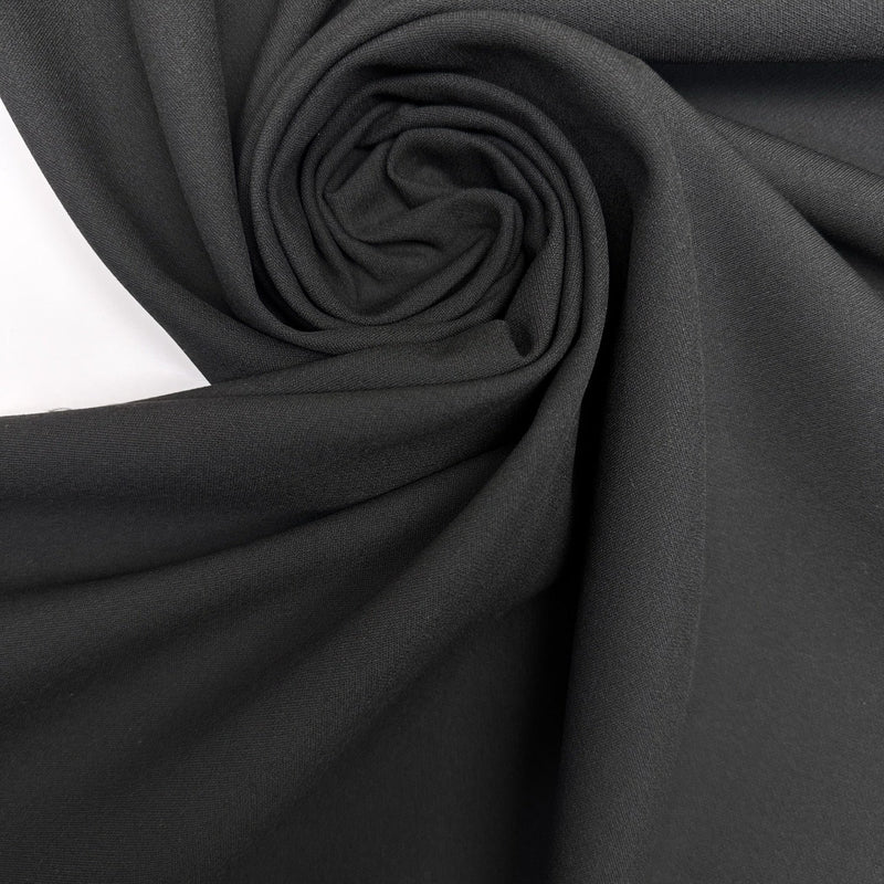 Black Polyester Viscose Cotton Crepe