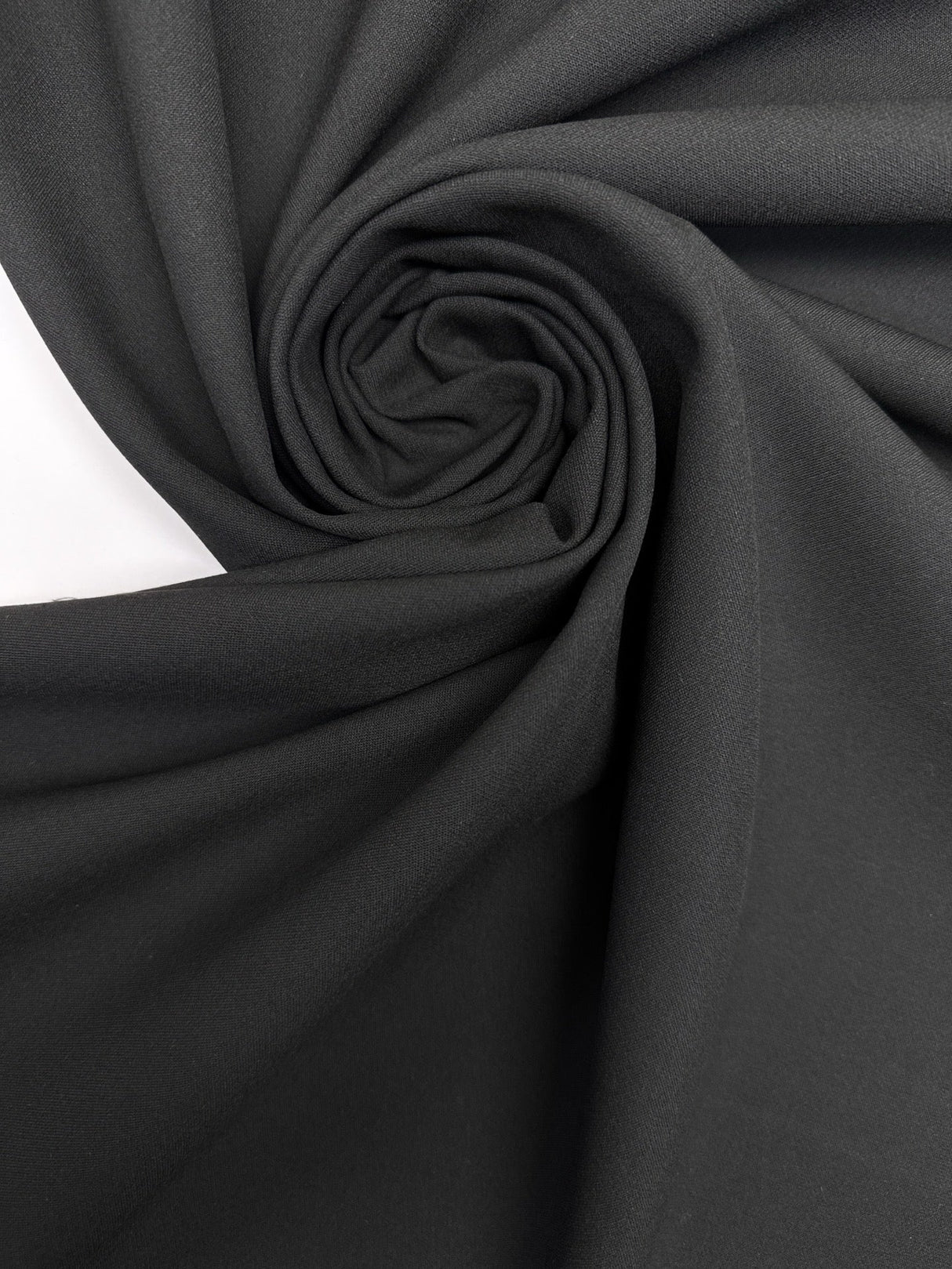 Black Polyester Viscose Cotton Crepe