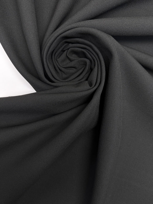 Black Polyester Viscose Cotton Crepe