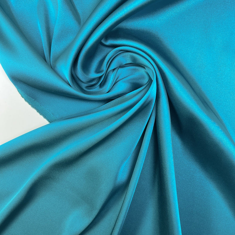 Blue Satin Stretch Fabric