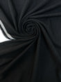 Italian Black Wool Basket Weave Suit Fabric Striped