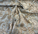 Swavelle Valdosta Linen Rayon Fabric - Mist Light Blue Floral Paisley, 54" Width (1 Yard)