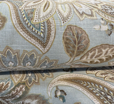 Swavelle Valdosta Linen Rayon Fabric - Mist Light Blue Floral Paisley, 54" Width (1 Yard)