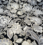 Valdosta Linen Rayon Fabric - Black Lava Floral Paisley, 54" Width (1 Yard)