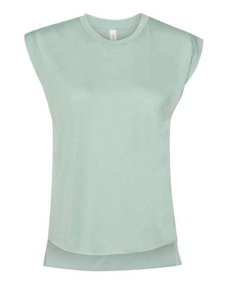 Women's Flowy Rolled Cuffs Muscle Tee