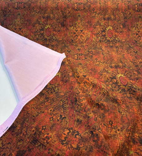 Magic Carpet Velvet Fabric - Rust Magic Carpet Print, 56" Width (By The Yard)