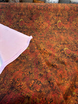 Magic Carpet Velvet Fabric - Rust Magic Carpet Print, 56" Width (By The Yard)