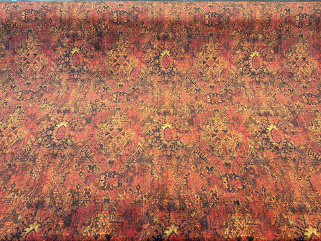 Magic Carpet Velvet Fabric - Rust Magic Carpet Print, 56" Width (By The Yard)