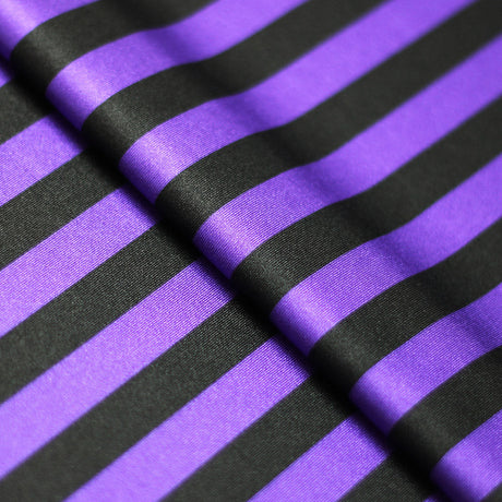 Lucky Stripes Polyester Spandex Fabric - Multi Stripe Print, 58/60" Width (1 Yard)