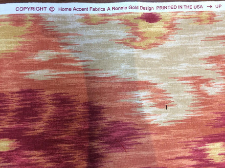 Home Accent Vibrant Ikat Red Multipurpose Cotton Fabric - Red Ikat Pattern, Off-White Background, By The Yard (1 Yard)