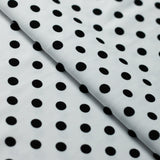 Polka Dots Nylon Spandex Fabric - Multiple Colors Small White Dots, 58/60" Width (1 Yard)