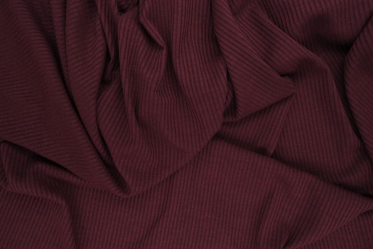 Rib Solid Stretch Knit Fabric