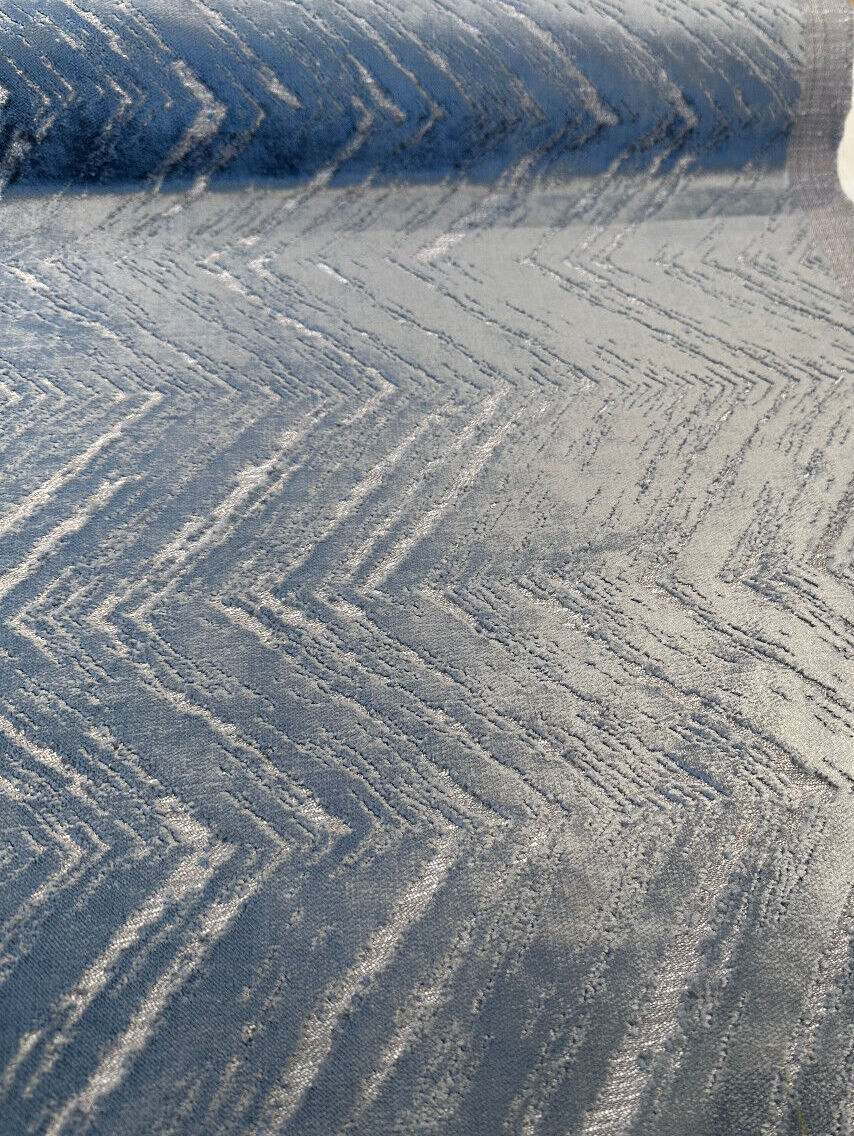 Zermatt Velvet Slate Upholstery Dv Kap Fabric - Slate, Heavyweight, 13.5" Horizontal Repeat, 17" Vertical Repeat (1 Yard)