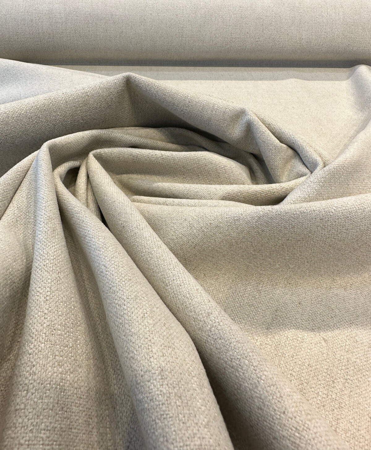 Sawyer Vagatex Upholstery Drapery Fabric - Beige Ecru Linen Look, 60,000 Double Rubs (By The Yard)