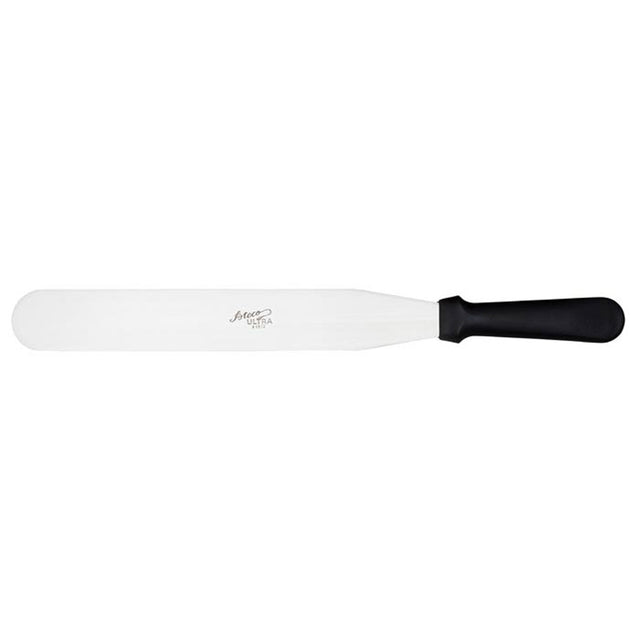 Ateco Stainless Steel Spatula Black Plastic Handle, Blade size 1-3/4" x 12"