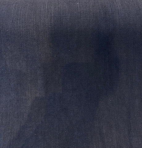 Sawyer Blue Midnight Italian Vagatex Upholstery Drapery Fabric - Midnight Blue, Linen Look, 54" Width (1 Yard)