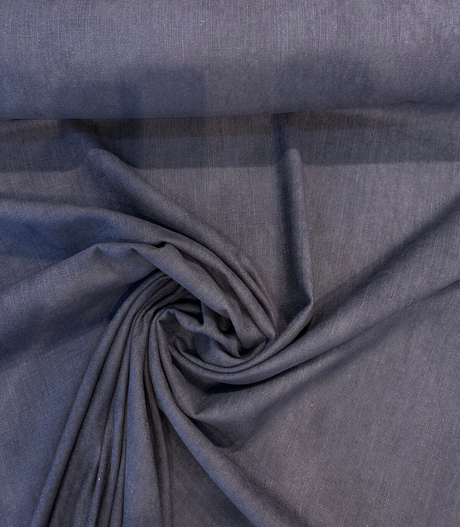 Sawyer Blue Midnight Italian Vagatex Upholstery Drapery Fabric - Midnight Blue, Linen Look, 54" Width (1 Yard)
