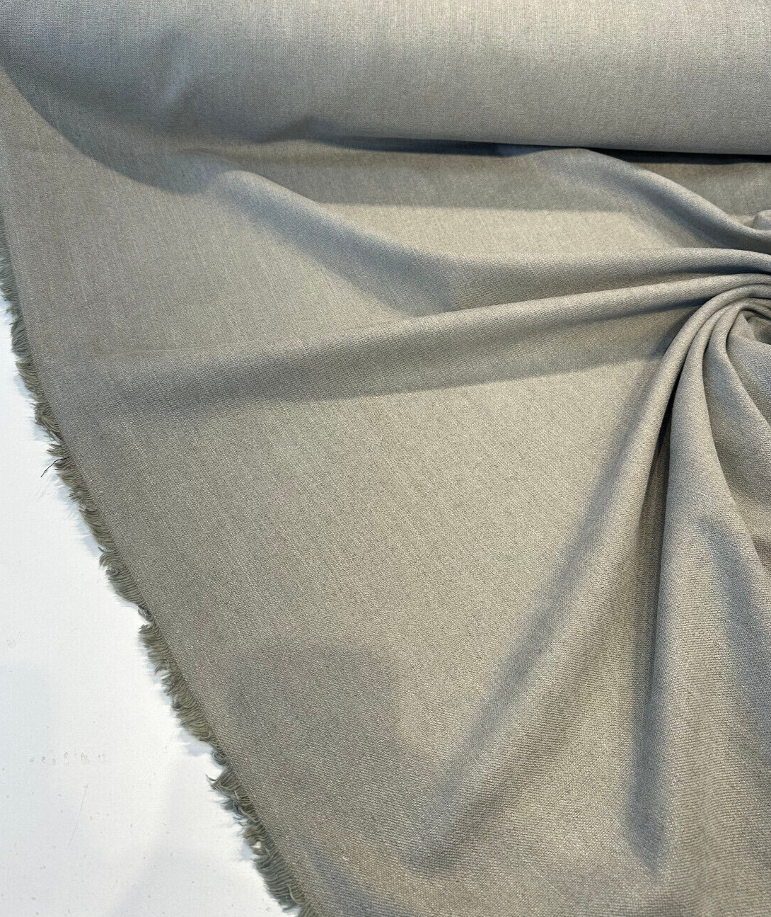 Sawyer Italian Vagatex Upholstery Drapery Fabric - Gray Elephant, Linen Look, 1 Yard
